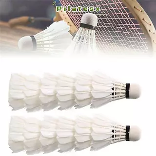 PILATESX 3/6/12 ชิ้นลูกแบดมินตัน, ลูกขนไก่แบดมินตันที่มั่นคงสีขาว, อุปกรณ์เสริมกีฬาการฝึกอบรมเทรนเนอร์แบดมินตันในครัวเรือน