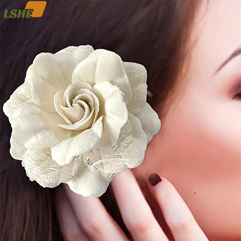 [LSHE] ใหม่ผ้าทําด้วยมือ Camellia ดอกไม้เข็มกลัด Pin ผ้าพันคอ Bule Corsage Laple Pins Badge เข็มกลัดสําหรับผู้หญิงเครื่องประดับอุปกรณ์เสริมใหม่