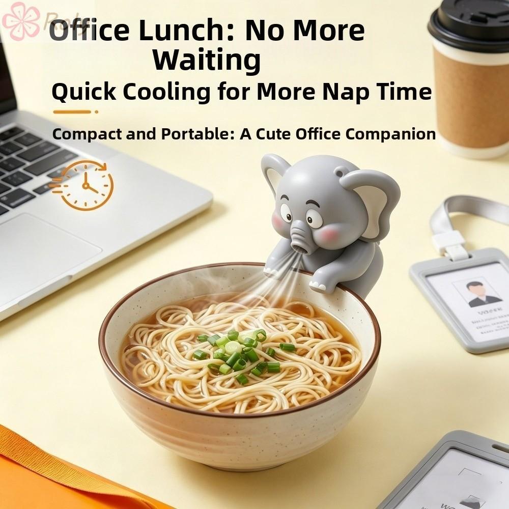 ROLY ช้างสัตว์พัดลม Coffee Chiller, 3 ความเร็ว USB ชาร์จ Clip-On MINI อาหารพัดลมระบายความร้อน,พร้อม 