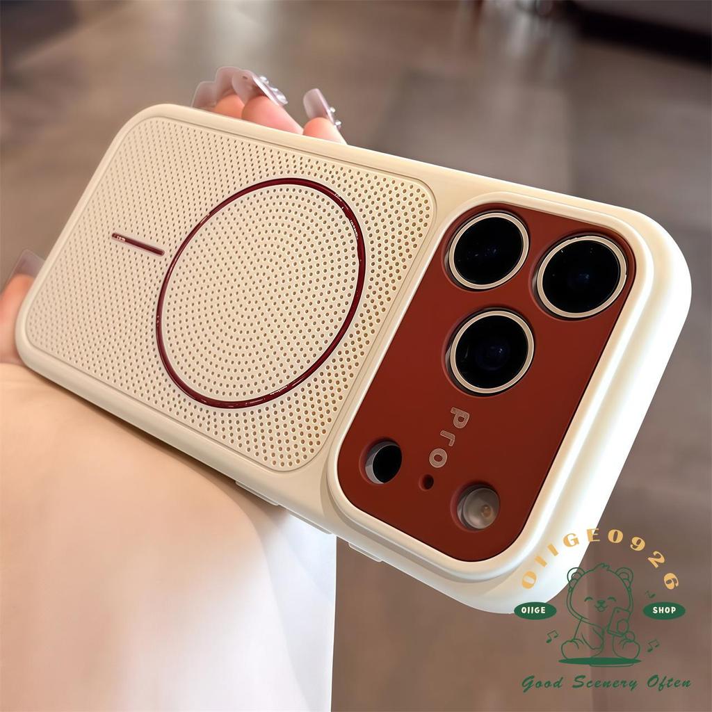 ผิว-รู้สึกกระจายความร้อนสะท้อนเปลือกแม่เหล็กเคสโทรศัพท์Iphone17 Pro Max 16 15 14 13ปลอกสําหรับiPhoneเคสซิลิโคนSoft Shell TPUกันกระแทก