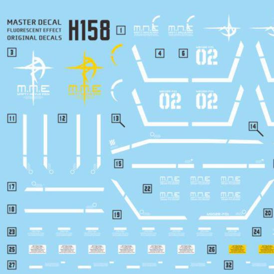 MASTER Water Slide Decal H158 เหมาะสําหรับ HG HGUC 233 MESSER TYPE-F01 (ไม่รวมชุด)