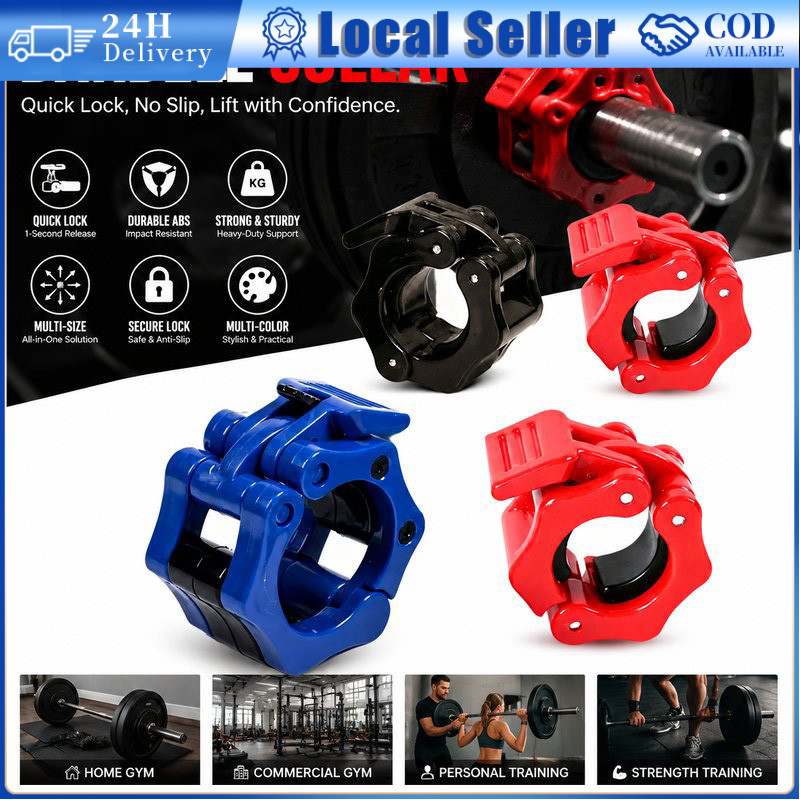 2.5 ซม.-2 ชิ้น Barbell Spinlock ฟิตเนสดัมเบล Olympic Lock Clamp Barbell Quick Release Barbell คอโอลิ
