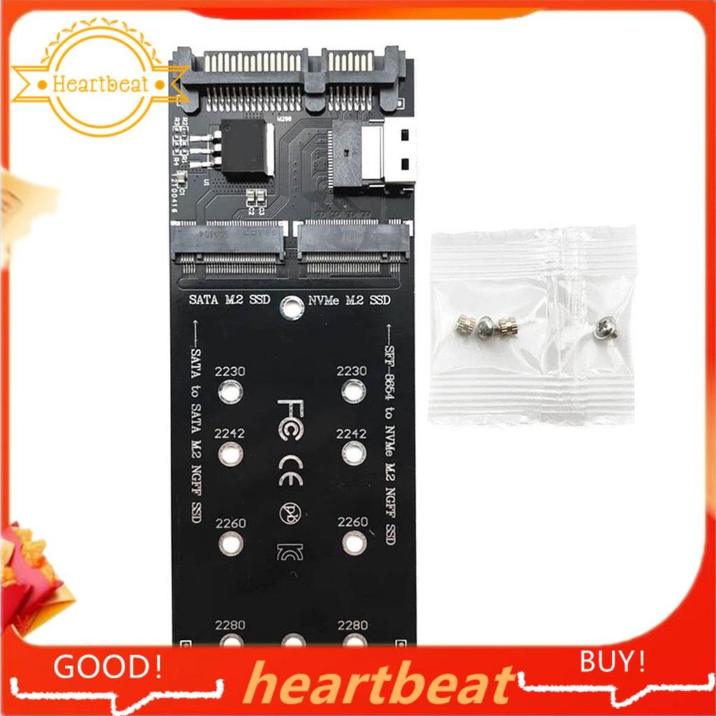 M2 SSD อะแดปเตอร์ M.2 SATA Ngff SSD เป็น SATA + M2 NVME SSD เป็น SFF-8654 Converter SATA เป็น M2 การ
