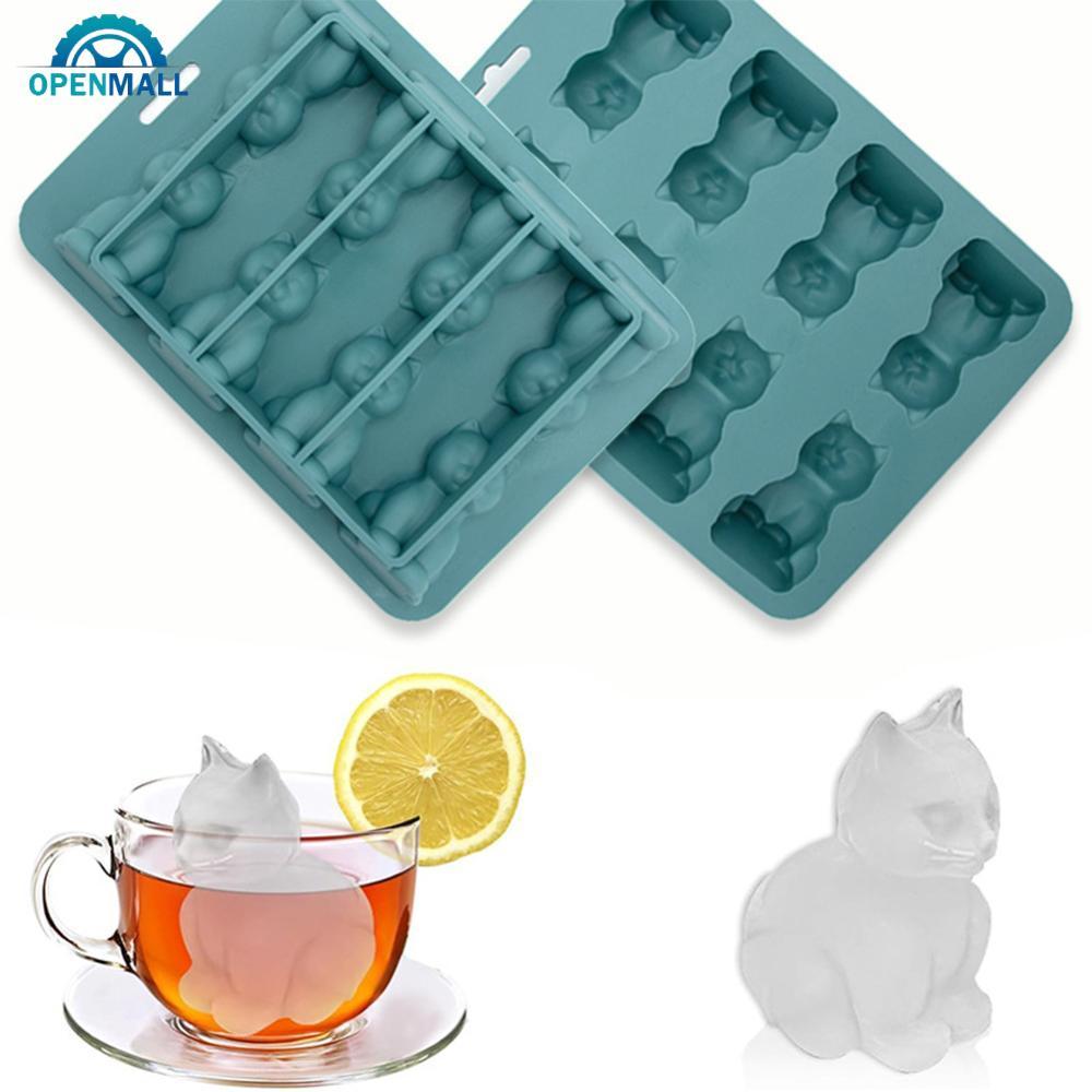 OPENMALL 3D แมวซิลิโคน ICE Cube แม่พิมพ์เกรดอาหารน่ารัก Diy ICE Maker สําหรับวิสกี้ค็อกเทลเครื่องดื่