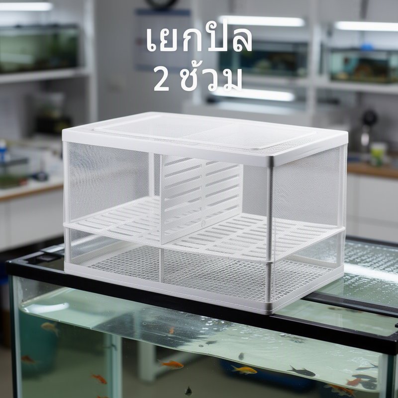 กล่องเพาะพันธุ์ปลา ฟักทอด ถังแยก ตาข่ายโปร่งใส Divider รูปที่ 2