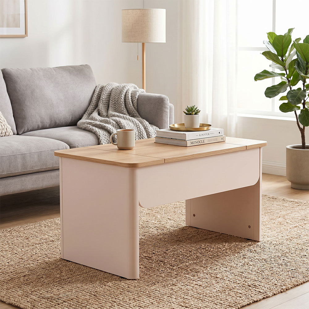 SB Design Square โต๊ะกลาง PLAY รุ่น HOKU-CF84 สีขาว (84x49x45 ซม.) แบรนด์ KONCEPT FURNITURE