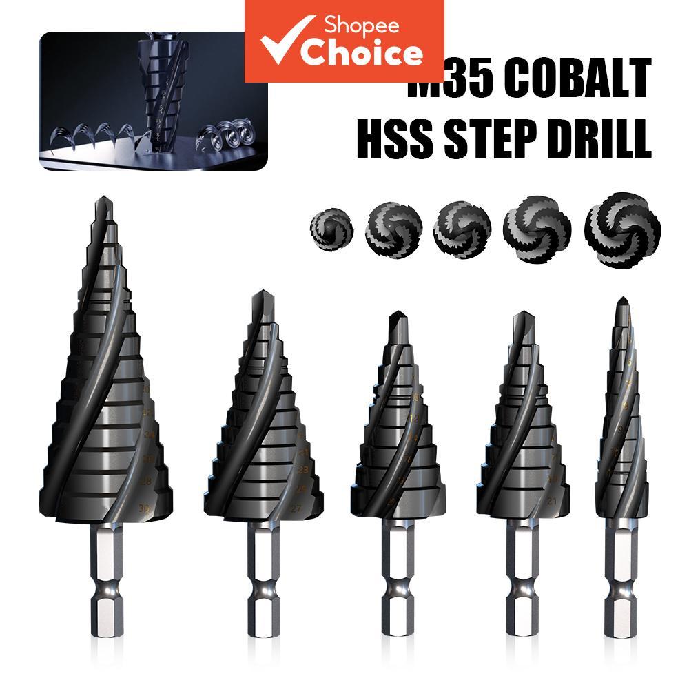One Piece M35 Cobalt Step Drill Bit, 1/4 นิ้ว Hex Shank 4-Flute Tapered Hole เครื่องตัดสําหรับโลหะสแตนเลสอลูมิเนียมไม้และพลาสติก
