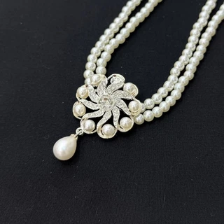 Accessories เครื่องประดับชุดไทยเด็ก สร้อยมุก+ต่างหูมุก+กำไล2วง+เข็มขัดมุก+สังวาลมุก ครบเซ็ท5ชิ้น