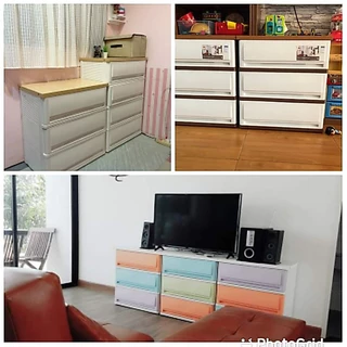 ของแท้#ส่งด่วน#ทนทาน# ตู้ลิ้นชักพลาสติก ท๊อปไม้