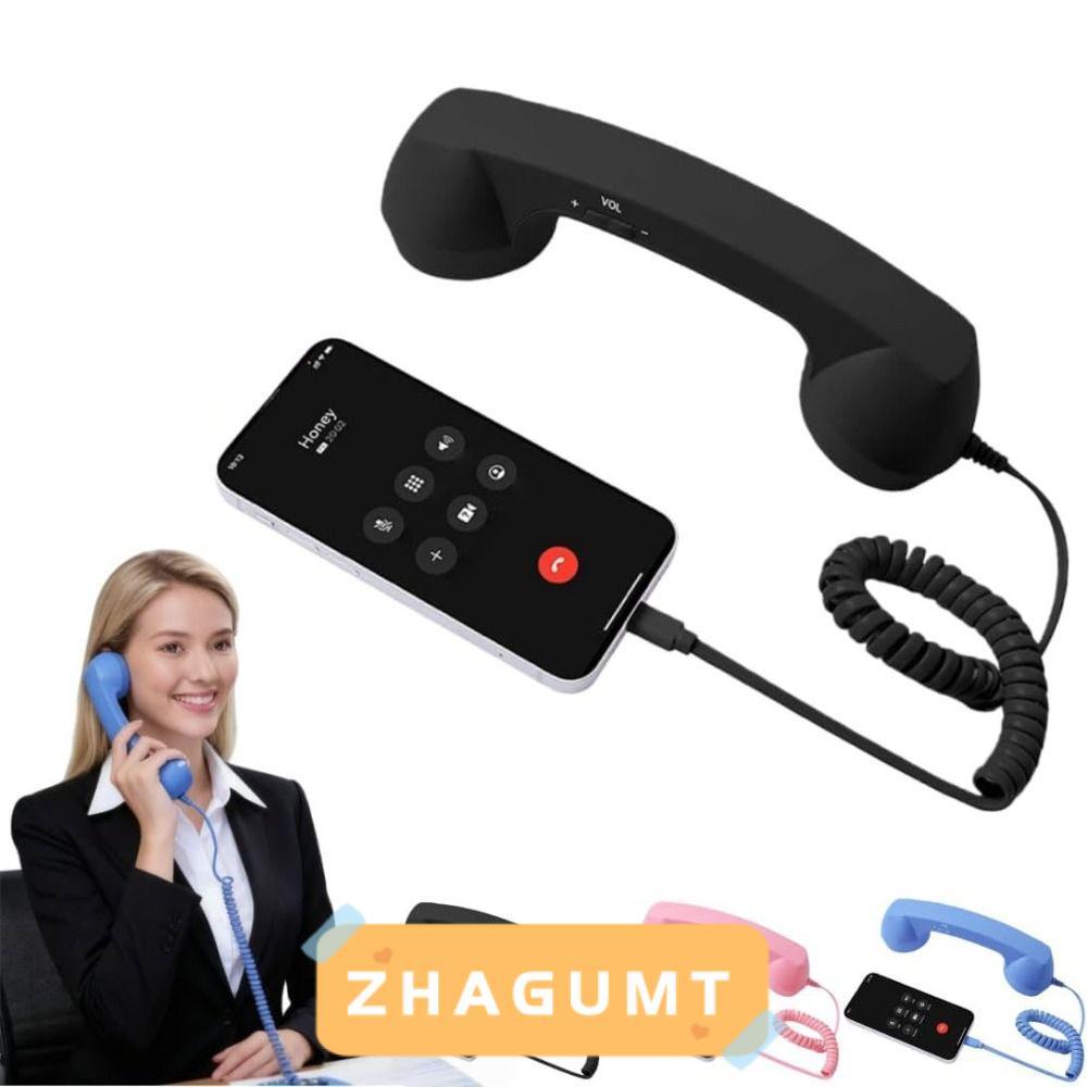 ZHAGUMT366KB Phone Handset, สไตล์โทรศัพท์ฟรีลวดตัวรับสัญญาณจับโทรศัพท์พื้นฐาน, Type-C พร้อมไมโครโฟนโทรศัพท์ Handset