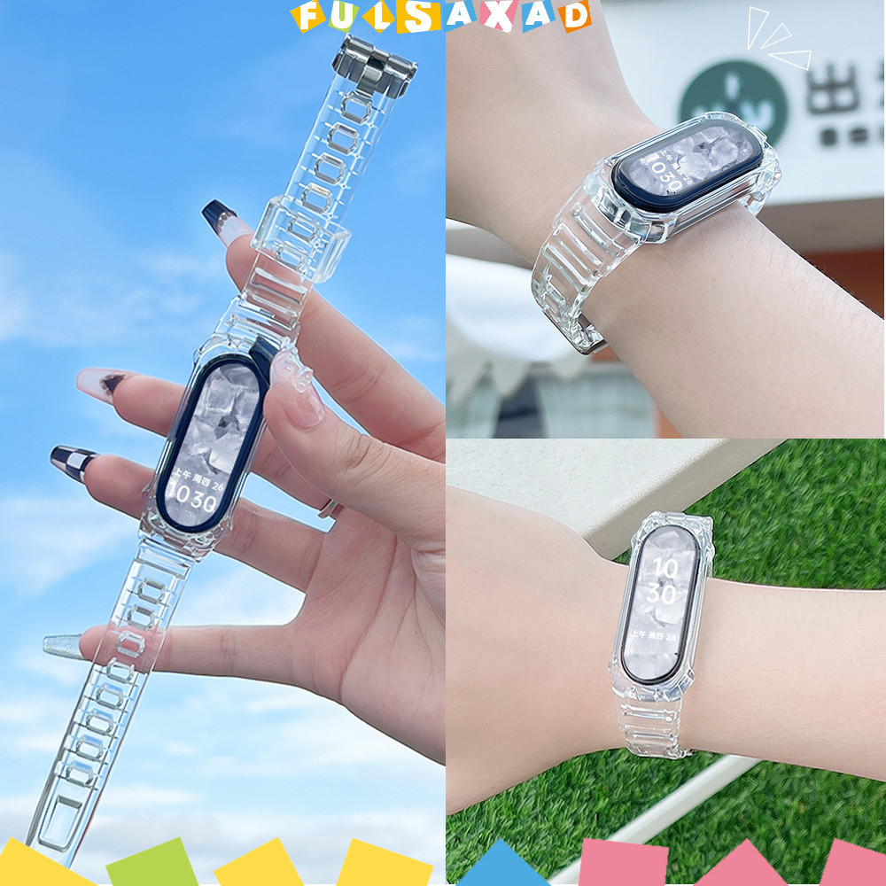 สายรัดกล่องโปร่งใสป้องกัน กันรอย for Xiaomi Mi Band 10 9 8 NFC TPU นุ่มป้องกันหน้าจอวงปกสำหรับ for MiBand 10