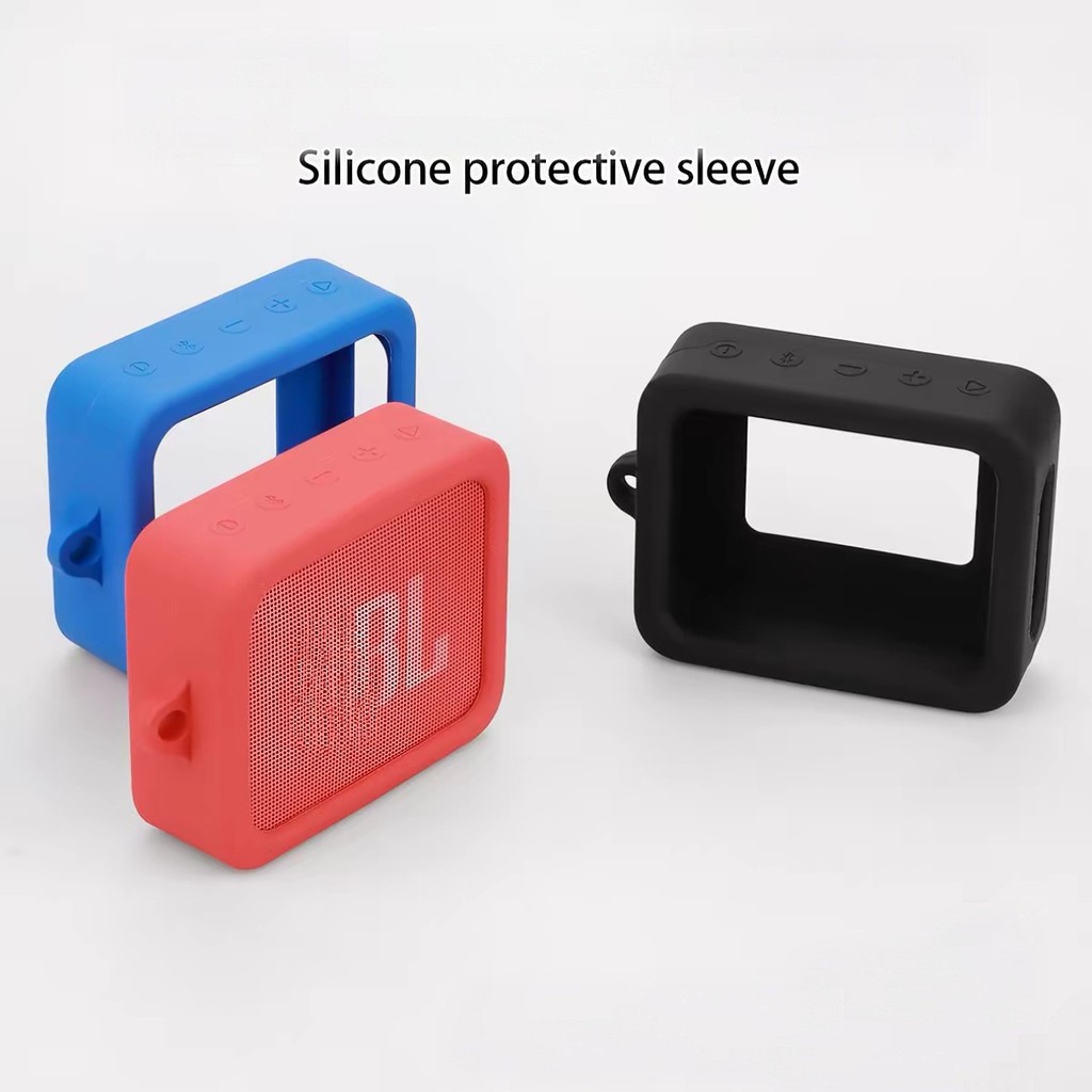 สําหรับfor JBL GO ESSENTIAL GO2 Speaker เคสซิลิโคน กันรอยขีดข่วน Carabiner Travel Portable
