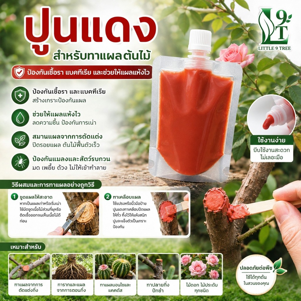 ปูนแดง สำหรับทาแผลต้นไม้ ปูนแดง สำหรับทาแผลต้นไม้