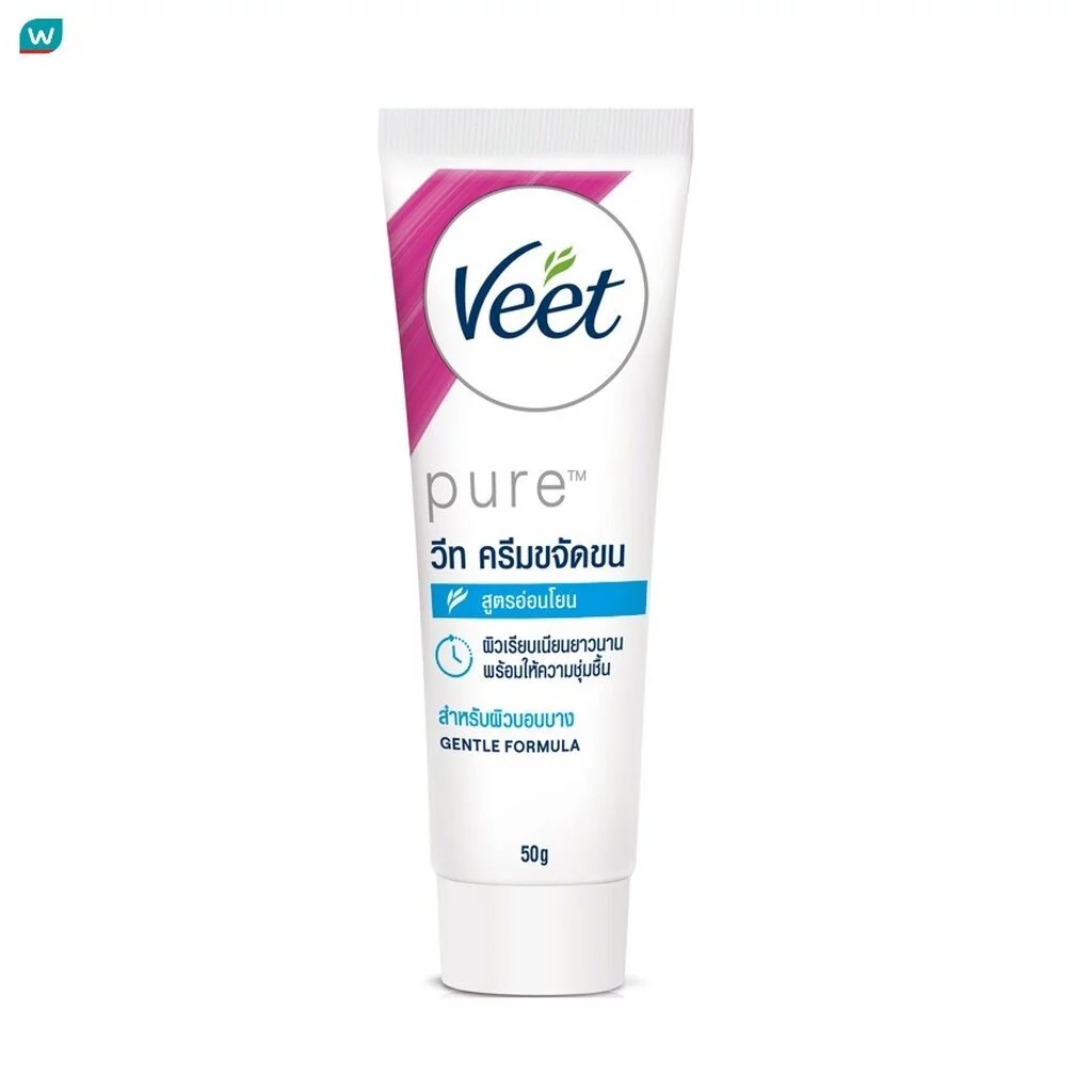 Veet วีท เพียว ครีมขจัดขน สูตรอ่อนโยน 50 กรัม แว๊กซ์ขน