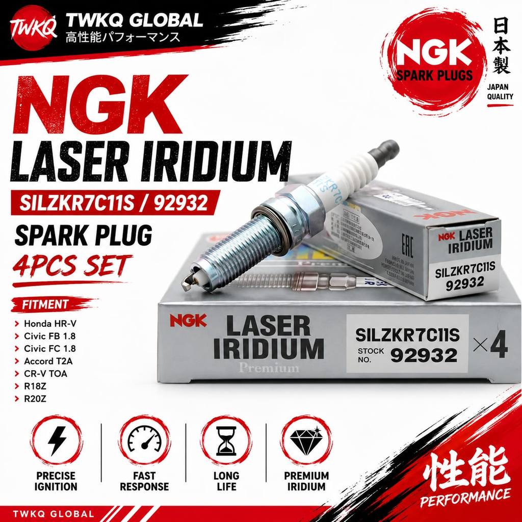 Palam Pencuh NGK Laser Iridium SILZKR7C11S Honda Civic FB FC HR-V Accord CR-V 4PCS