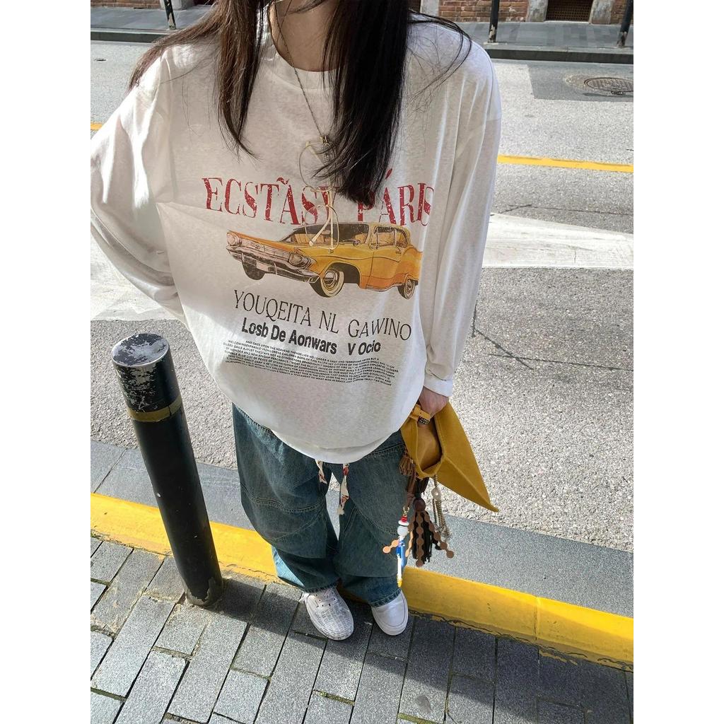 (จัดส่งตลอด 24 ชั่วโมง）Angle Official เสื้อแขนยาว ผ้านุ่ม กันแดด สวมใส่สบาย สไตล์เกาหลี ลายพิมพ์สวยงาม  C110