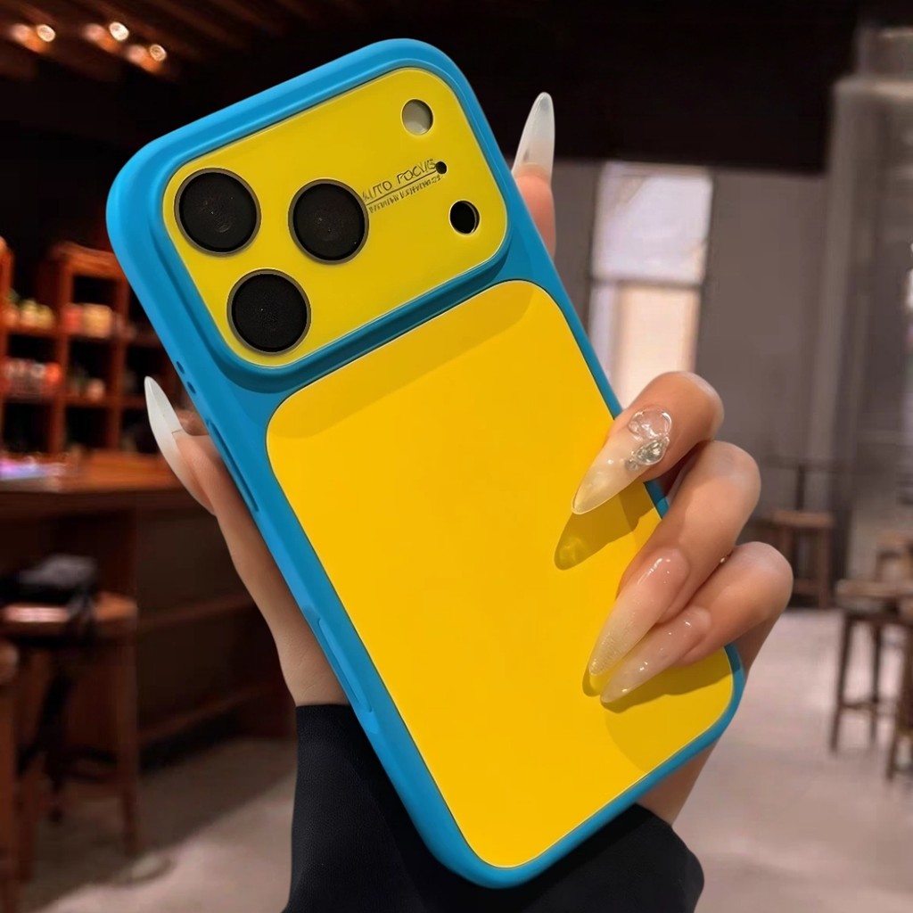 เคสซิลิโคนเหลวสัมผัสดี สีตัดโดปามีน มีปุ่ม AI สำหรับiPhone 17 16 15 14 13 Pro max