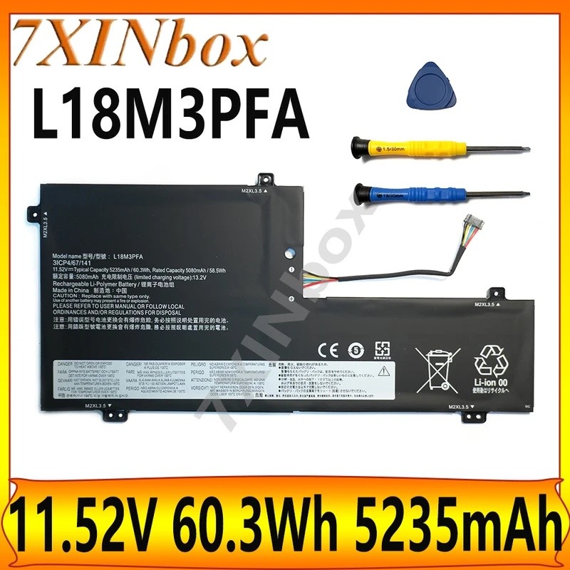7XINbox L18M3PFA L18D3PF2 11.52V 60.3Wh 5235mAh แบตเตอรี่ OEM สําหรับ Lenovo โยคะ C740-15IML C740-15