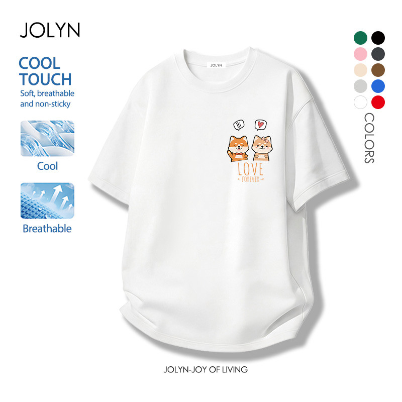 เสื้อยืดสตรี คอกลม ผ้านุ่มใส่สบายa oversize ตัดเย็บดี ฤดูร้อน ใหม่ ลายพิมพ์การ์ตูนน่ารัก สไตล์ลำลอง แนวโน้ม fashion