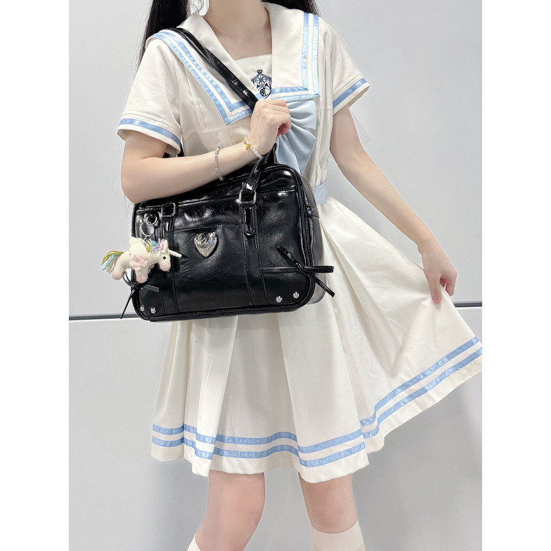 Woodong Shop Original Daily All-Match JK กระเป๋า Preppy สไตล์ Commuter School Supply หนึ่งไหล่ JK สา