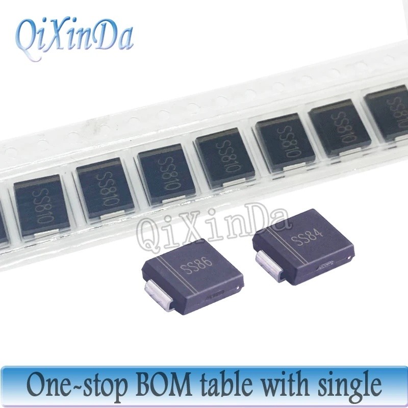 20PCS SS84 SS86 SS810 SS1045 SS1060 SS10100 SS10200 8A 10A/100V SS810C SS10100C SMC (DO-214AB) ชิปได