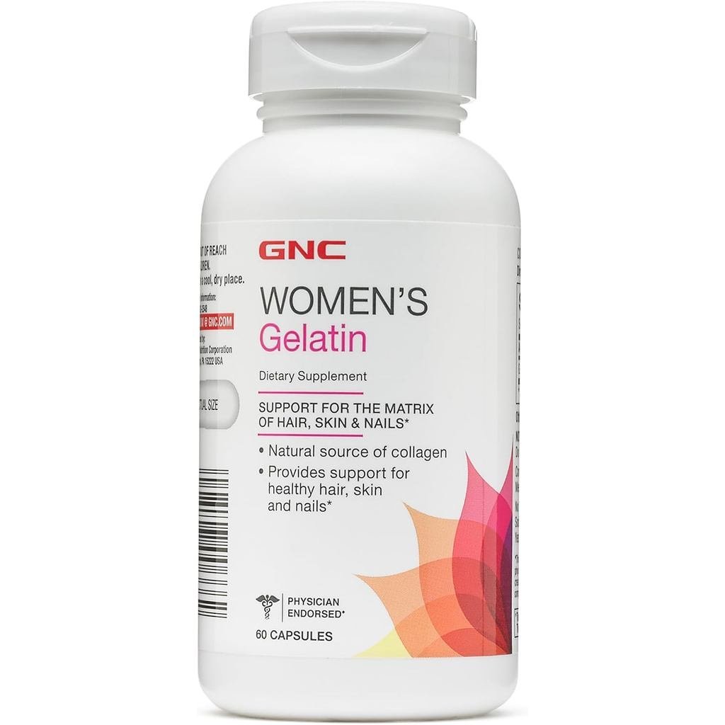 GNC ผู้หญิงเจลาตินพอร์ตสุขภาพผมผิวและเล็บคอลลาเจน 60 แคปซูล