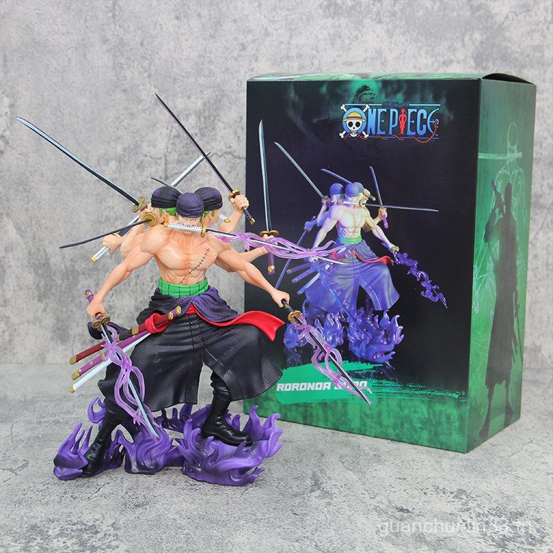One Piece Asura สามหัวหกแขน Zoro Battle เก้าดาบ Yan Mo Zoro รูปอะนิเมะเครื่องประดับ