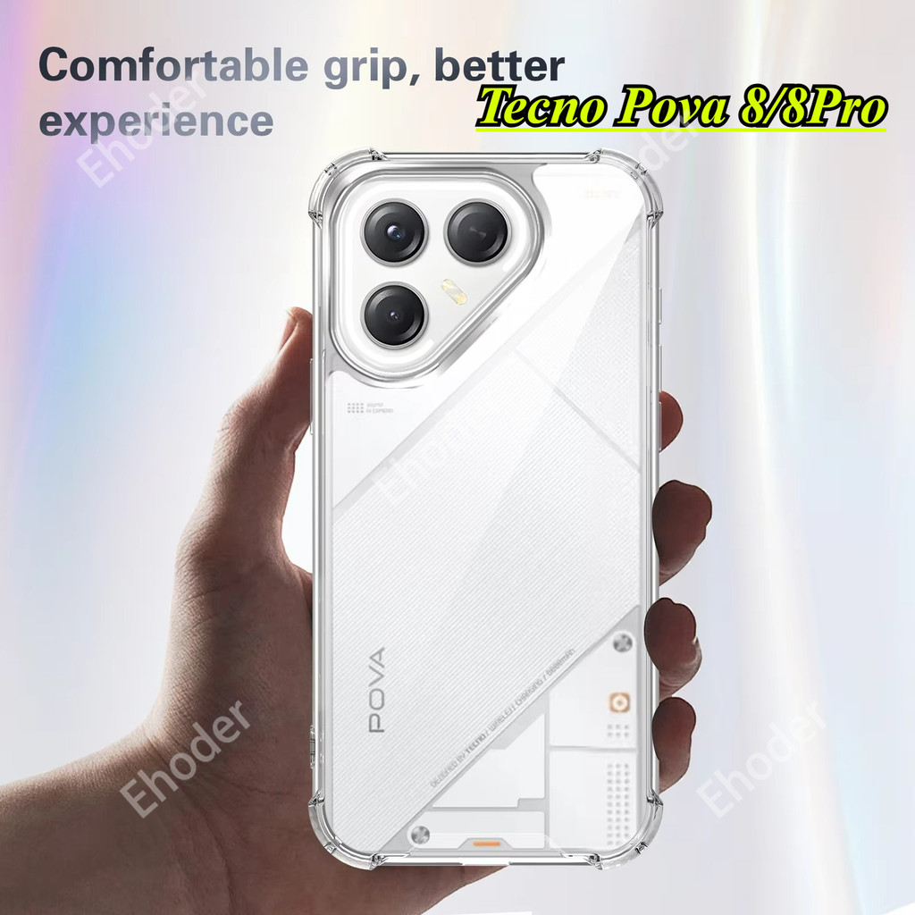 กันกระแทกปลอกใสสําหรับ Tecno Pova 8 Pro 5G 2026 เคสโทรศัพท์ Clear Anti-Fall ป้องกันสําหรับ TecnoPova8 Pova8Pro Pova8 8Pro กรณี Slim