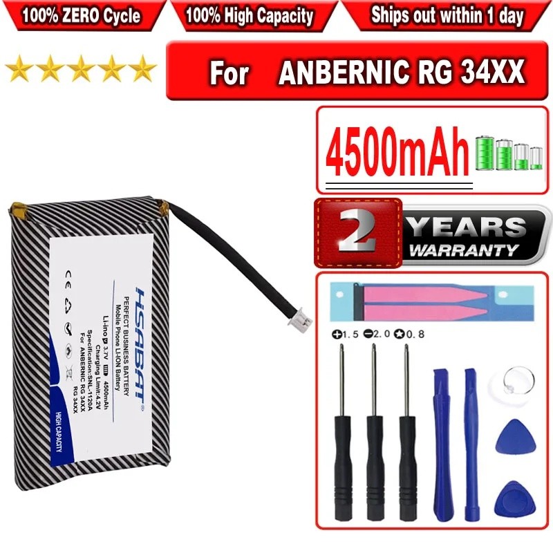 HSABAT 2800mAh ~ 4500mAh เกมคอนโซลแบตเตอรี่สําหรับ ANBERNIC RG 300 RG 280V RG280V RG300 34XX RG34XXS