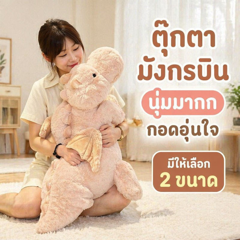 ตุ๊กตามังกร ตุ๊กตายาว หมอนกอด ผ้าพลัชนุ่ม ไส้พีพี ของเล่นเด็ก ตุ๊กตานุ่ม ของขวัญเด็กผู้หญิง