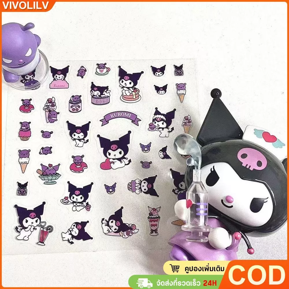 สติกเกอร์ติดสมุดบันทึก ลายการ์ตูนน่ารัก ทำจาก PVC โปร่งใส สติกเกอร์ติดขวดน้ำ