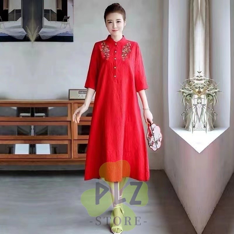2027 cny qipao  เครื่องแต่งกายกระโปรงแบบดั้งเดิมพลัสขนาดผู้หญิง midi ชุด cheongsam Qipao 2027 cny qi