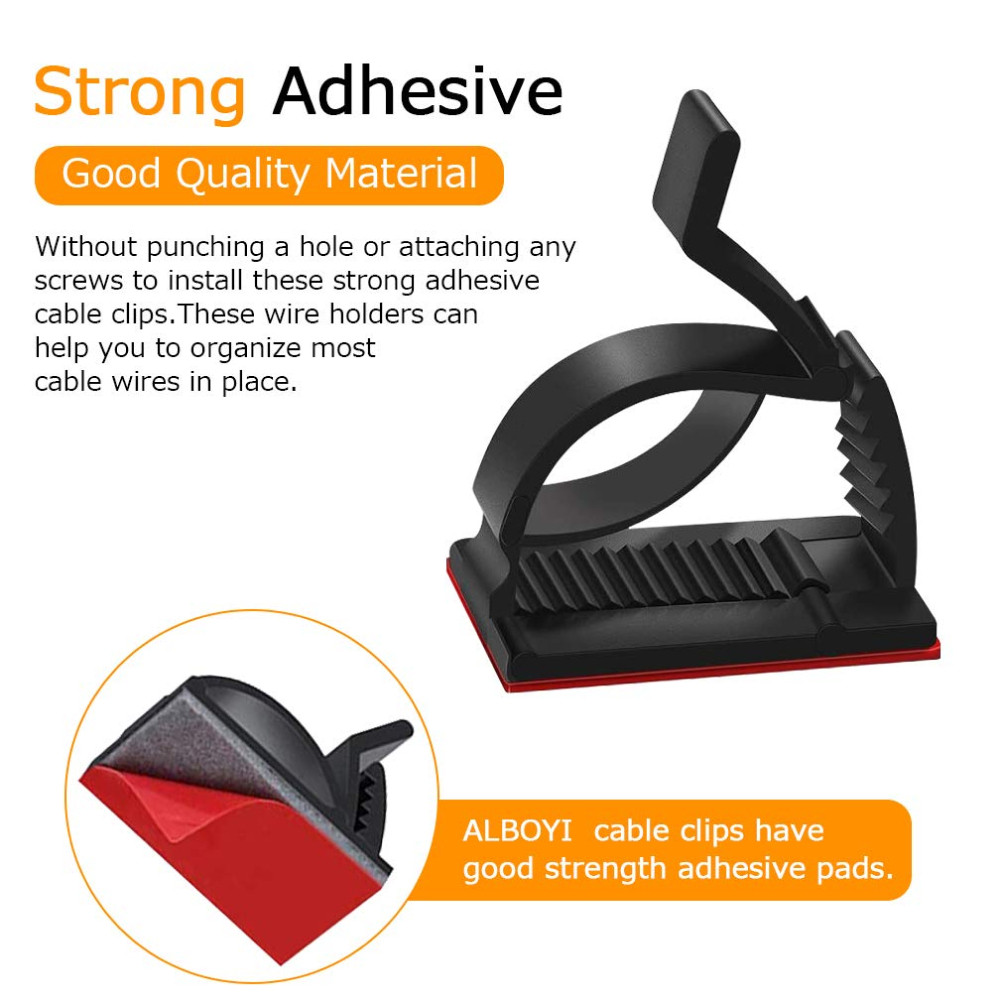 BIKE Universal Adjustable Cable Clip Holder - DS506 - สีดํา 1 ชิ้น
