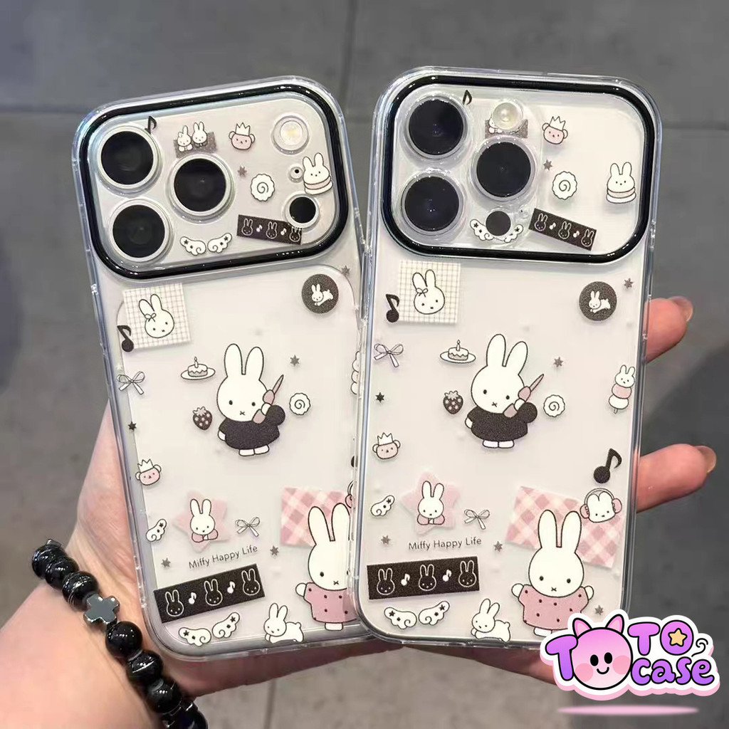 เคสใสการ์ตูนมิฟฟี่ สติกเกอร์น่ารัก เหมาะสำหรับ IPhone 16 14 15 13 12 17 11 Pro Max XR X  Max 7 6 8 15 16 14 Plus Air