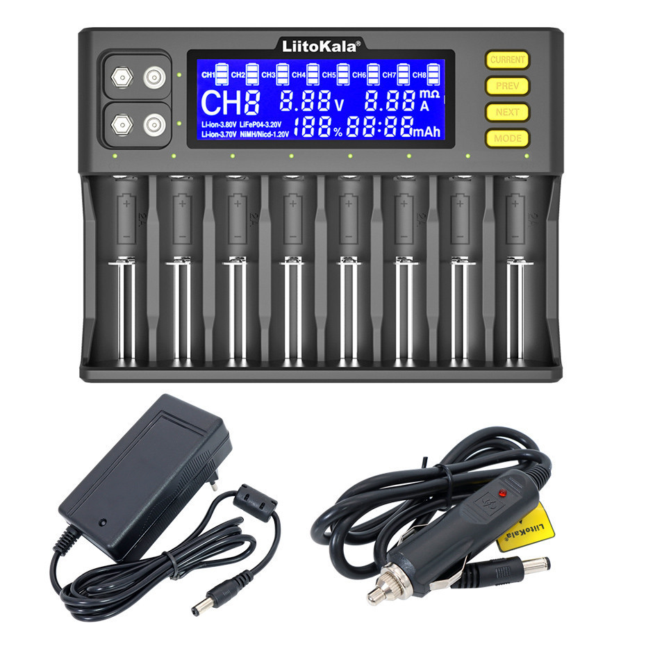 [New]Liitokala Lii-S8 Lii-PD4 Li-ion 3.7V NiMH 1.2V Li-FePO4 3.2V IMR 3.8V สําหรับ 18650 26650 21700