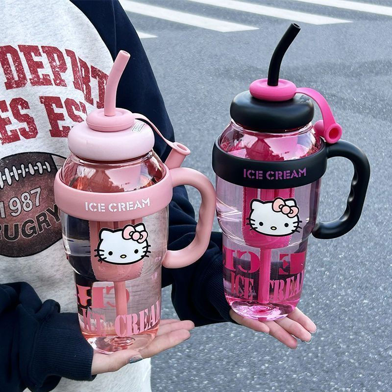 Portable color ins Large men's and women's cups, new summer water cups, high-capacity plastic cups w