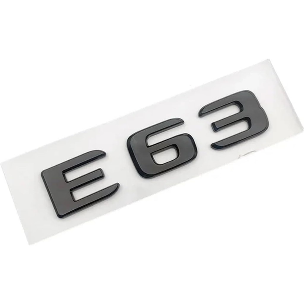 3D ABS Chrome สีดํา E63 S โลโก้สติกเกอร์ป้ายท้ายรถอุปกรณ์เสริม (E63 สีดําเงา)