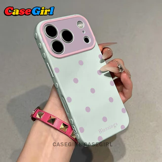 สำหรับ iPhone 15 17 16 13 11 12 14 Pro Max 15 14 16 Plus ลายจุดคัลเลอร์เรียบง่าย ข้างเคสหัวใจ เคสหน้าต่างกล้อง