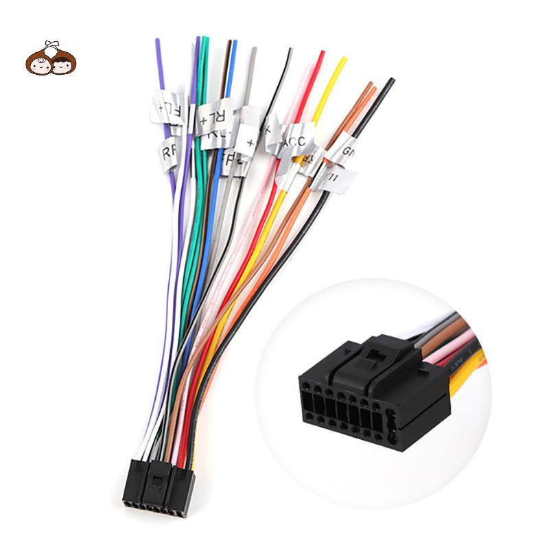 BEF Universal Power Horn Wire Plug 16 Pins เครื่องเสียงรถยนต์สายไฟอะแดปเตอร์ปลั๊กอัตโนมัติสเตอริโอสําหรับวิทยุ CD DVD TH