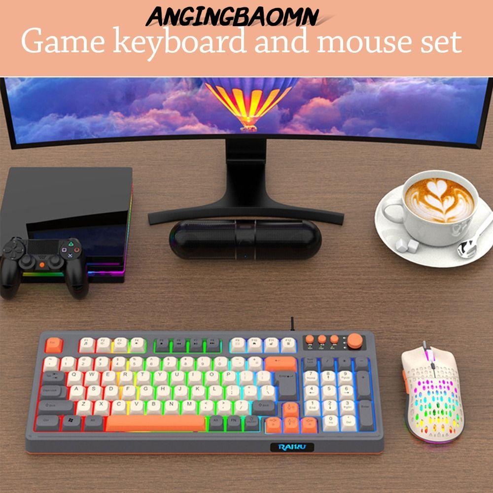 ANGINGBAOMN RAID T98 คีย์บอร์ด, 98 เค้าโครงคีย์ Luminous คีย์บอร์ดเมาส์ชุด, การเชื่อมต่อ USB แสง Bac