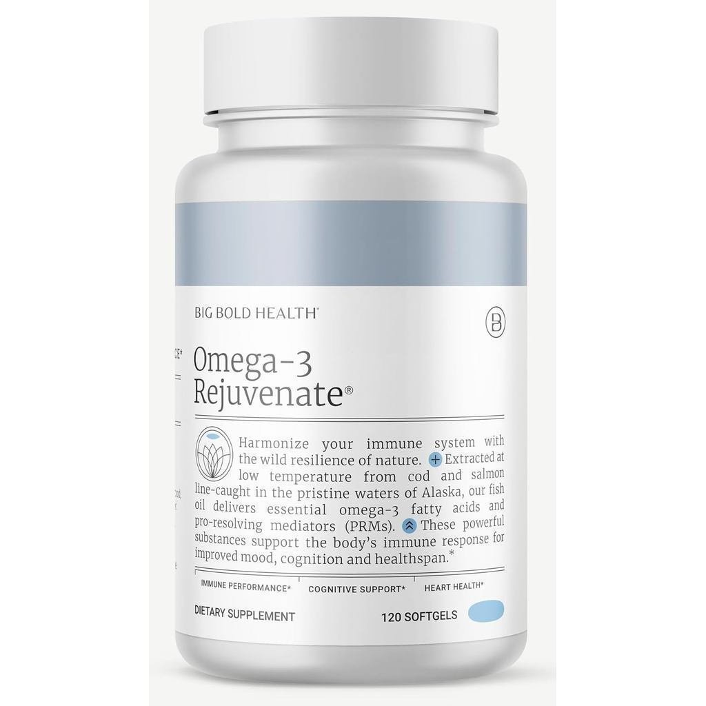 อุปทาน 2 เดือน - Omega-3 Rejuvenate Fish Oil อาหารเสริม, Wild Alaska Cod และ Sockeye Salmon Fish Oil