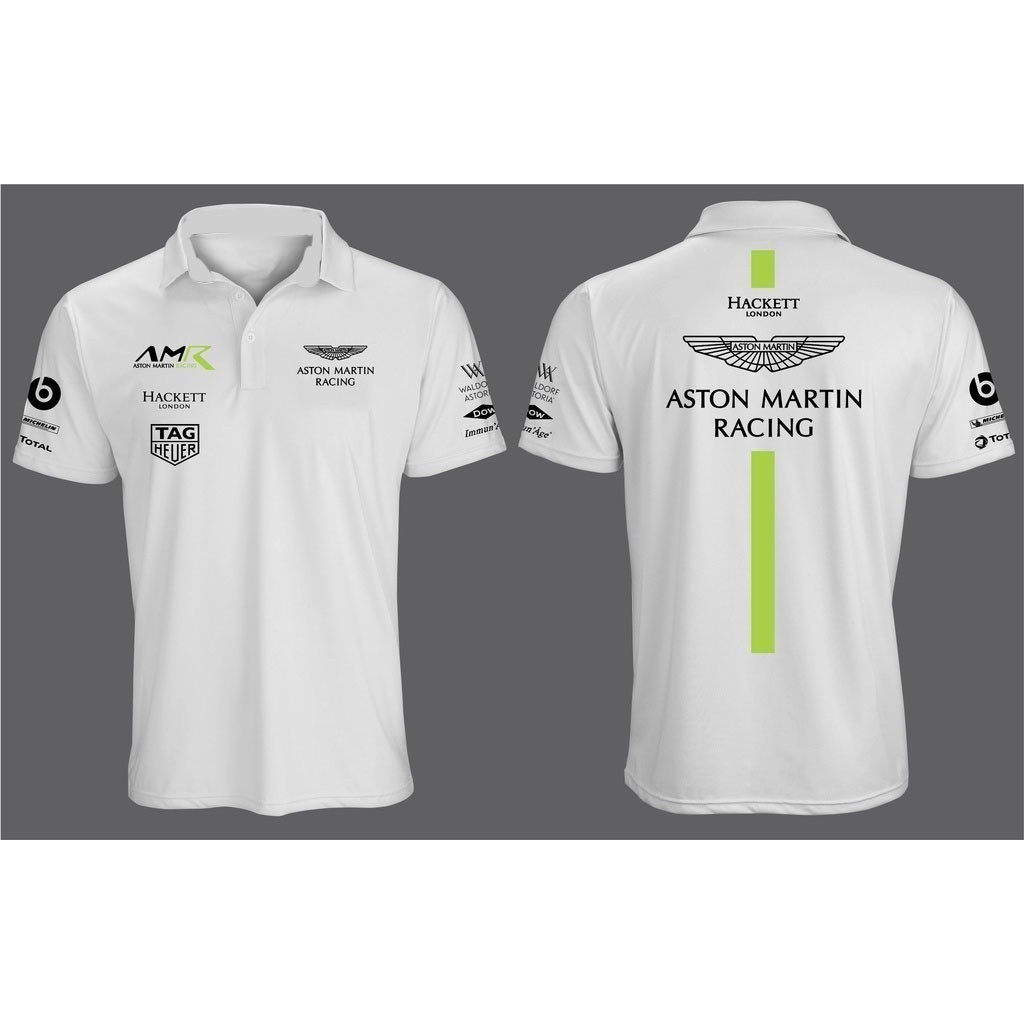 【polo shirt】 Cotton Camisa Polo Formula Satu F1 Aston Martin Racin Men's Street Leisure Polo Shirt S