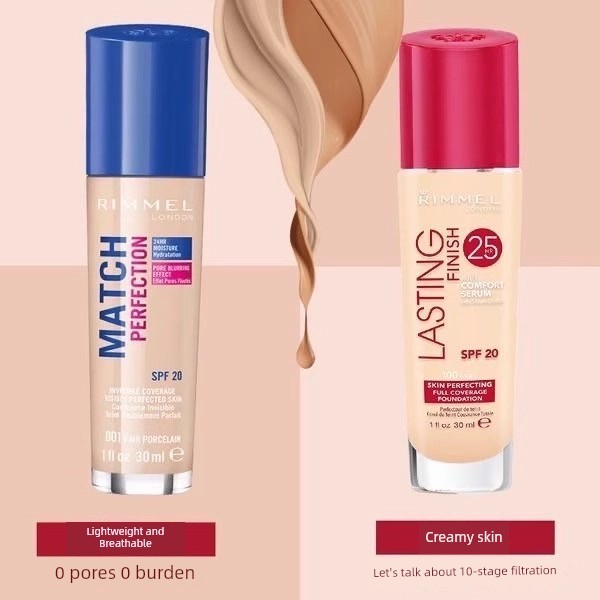 foundation cushion British Rimmel Rimmel Liquid Foundation ผิวแห้งผสมน้ํามันผิว Breathable Long-Last