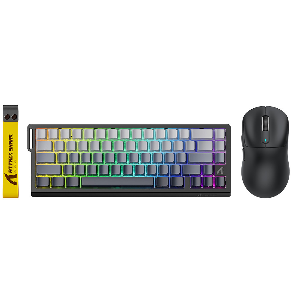 ATTACK SHARK X68PRO HE X3 คีย์บอร์ดเกมไร้สายเมาส์ Combo สวิตช์แม่เหล็ก PAW3395
