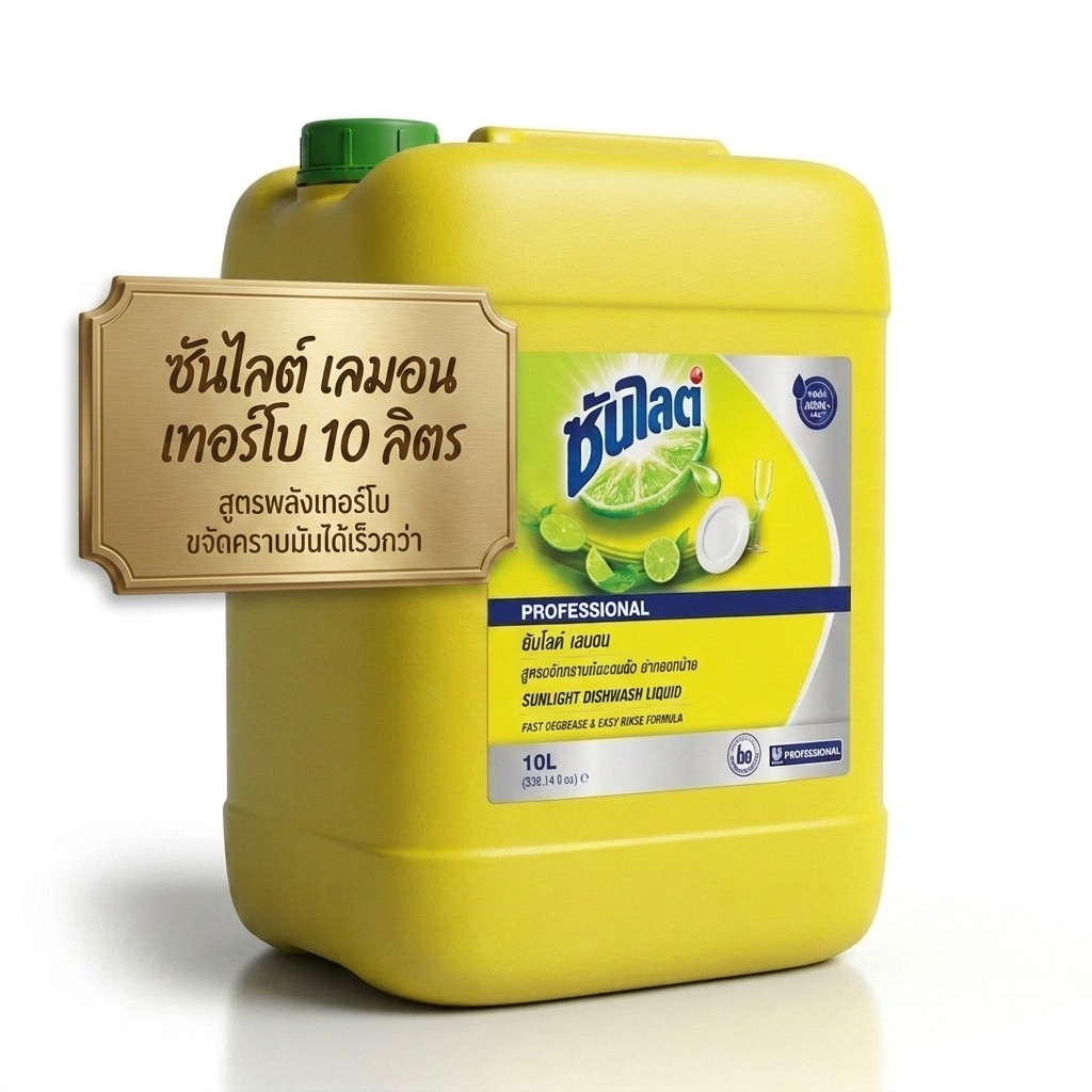 ซันไลต์ เลมอน น้ำยาล้างจาน ผสมมะนาว ล้างสะอาด น้ำยาล้างจานซันไลเลม่อน รุ่น ซันไลต์เลมอน 10 ลิตร