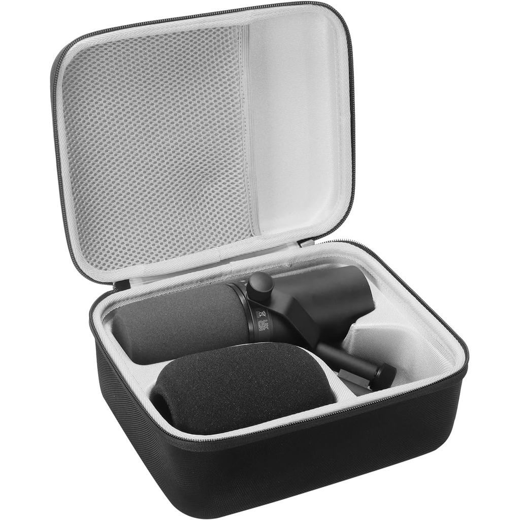 เคสแข็งเข้ากันได้กับ Shure SM7B/MV7/SM7dB/MV7+/MV7X Vocal Dynamic Microphone (สีดํา)