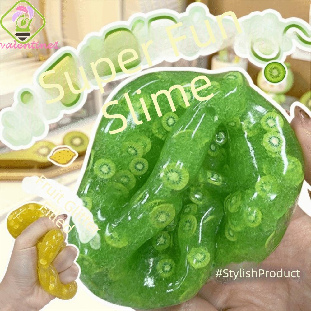 VALENTINE Fruit Ice Squishy Toy, Fruit Smoothie Design Soft Fruit Slush Squishy Toy, คลายเครียดฟื้นต