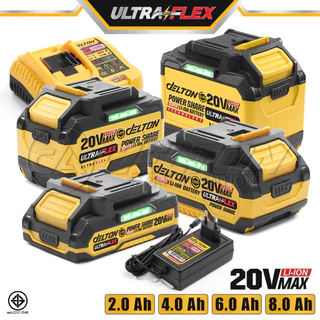 DELTON แบตเตอรี่ลิเธียมไอออน 20V สายชาร์จ แท่นชาร์จ Duo Charger ใช้ร่วมกับผลิตภัณฑ์ DELTON Power Share กลุ่ม UltraFlex