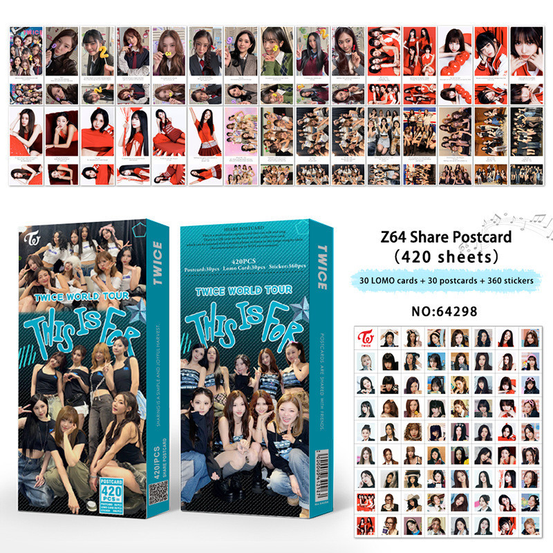 TWICE Star Card Festival Celebration Blessing Mini Sticker LOMO Card 420 ชิ้น Audio Sharing Postcard