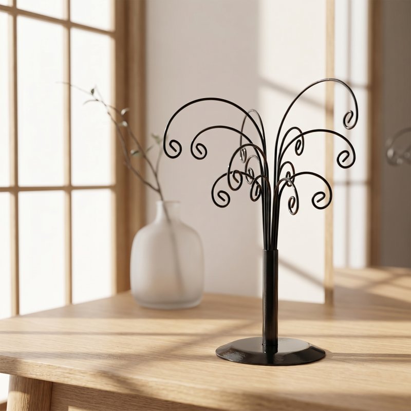 Stylish Black Iron Earing Display Organizer and Storage Stand for Jewelry Shop and Home junshaoyipin